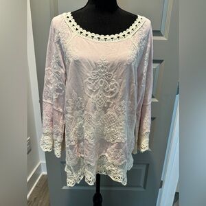Democracy 3/4 sleeve Top XL light pink